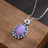 Premium Dan Light Luxury Purple Jade Egg Noodles Pendant Violet Light Luxury Jewelry Pendant Necklace Collarbone Chain Women's Necklace