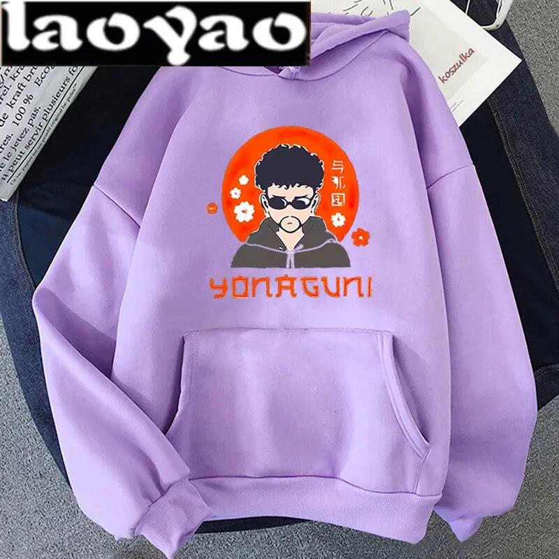 Harajuku Anime Bad Bunny Yonaguni Hoodies Unisex Kawaii Cartoon Ästhetik Druck Winter Warm Halten Langarm Frauen Sweatshirt Tops