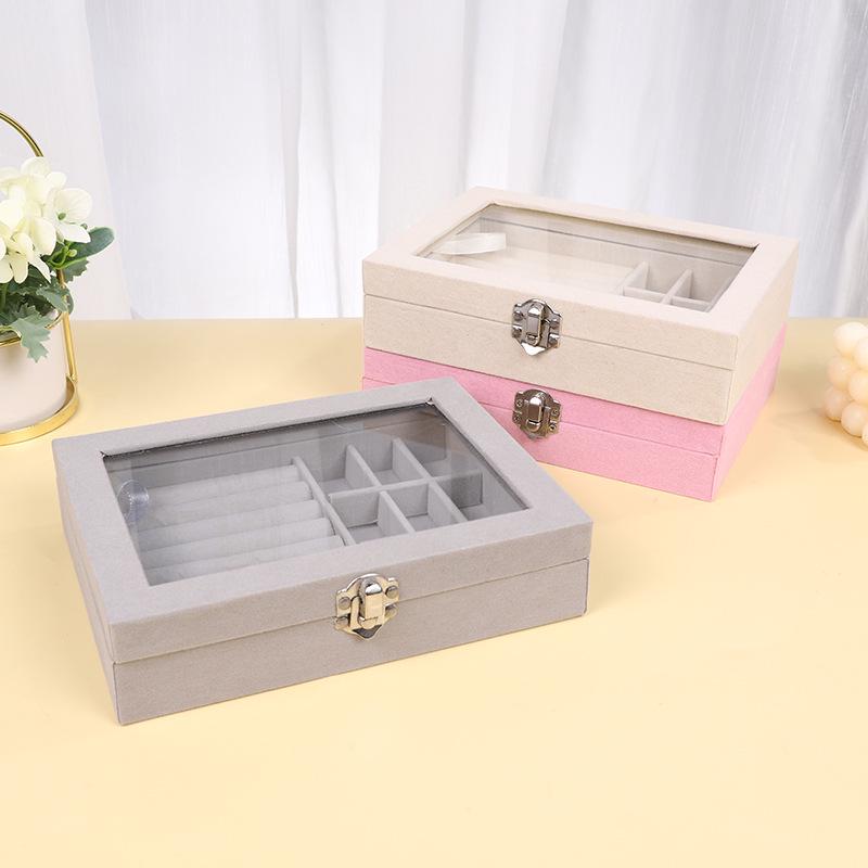 Velvet Jewelry Box with Multiple Compartments – Portable and Elegant