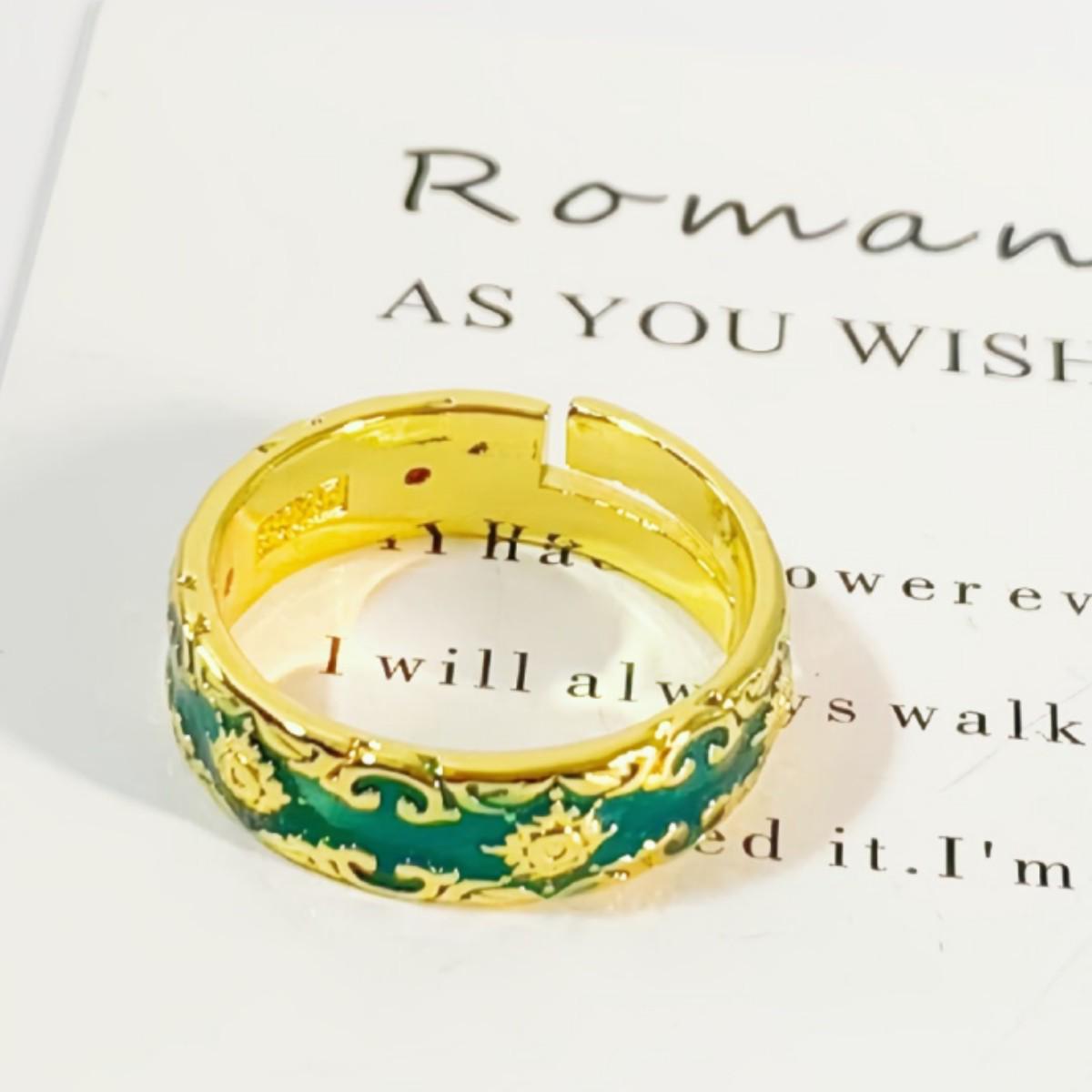 

Temperament Floral Enamel Ring - Chic Women s Luxury Fashion Accessory золотой