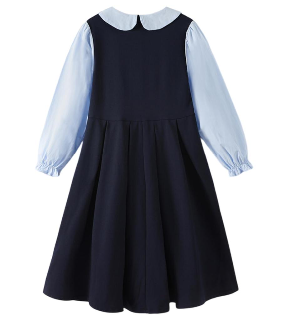 Dress for Layered Round Long Sizes Everyday School Entrance Ceremonies YY-Natuhi Girls, Style, T-Shirt, Collar, Sleeves, 120-170cm, Casual, Formal,