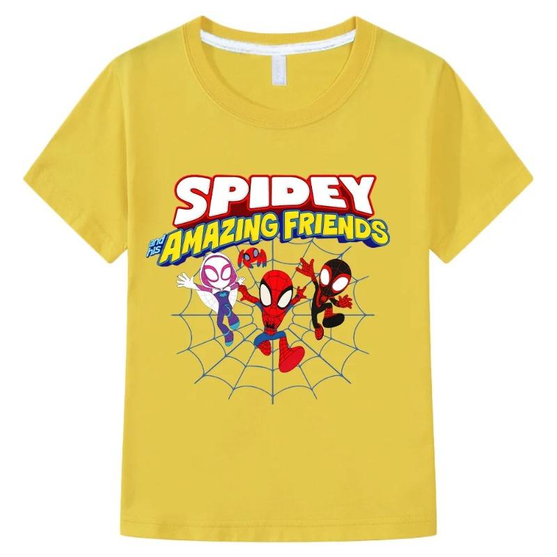 Spidey and His Amazing Friends T shirts Kids New Cool Boys Girls Tee shirt Children Cotton SoftClothes parent child Kid TShirt