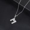 European & American Inlaid Rhinestone English Letter Choker Necklace for Women - Stainless Steel Pendant Jewelry Accessory