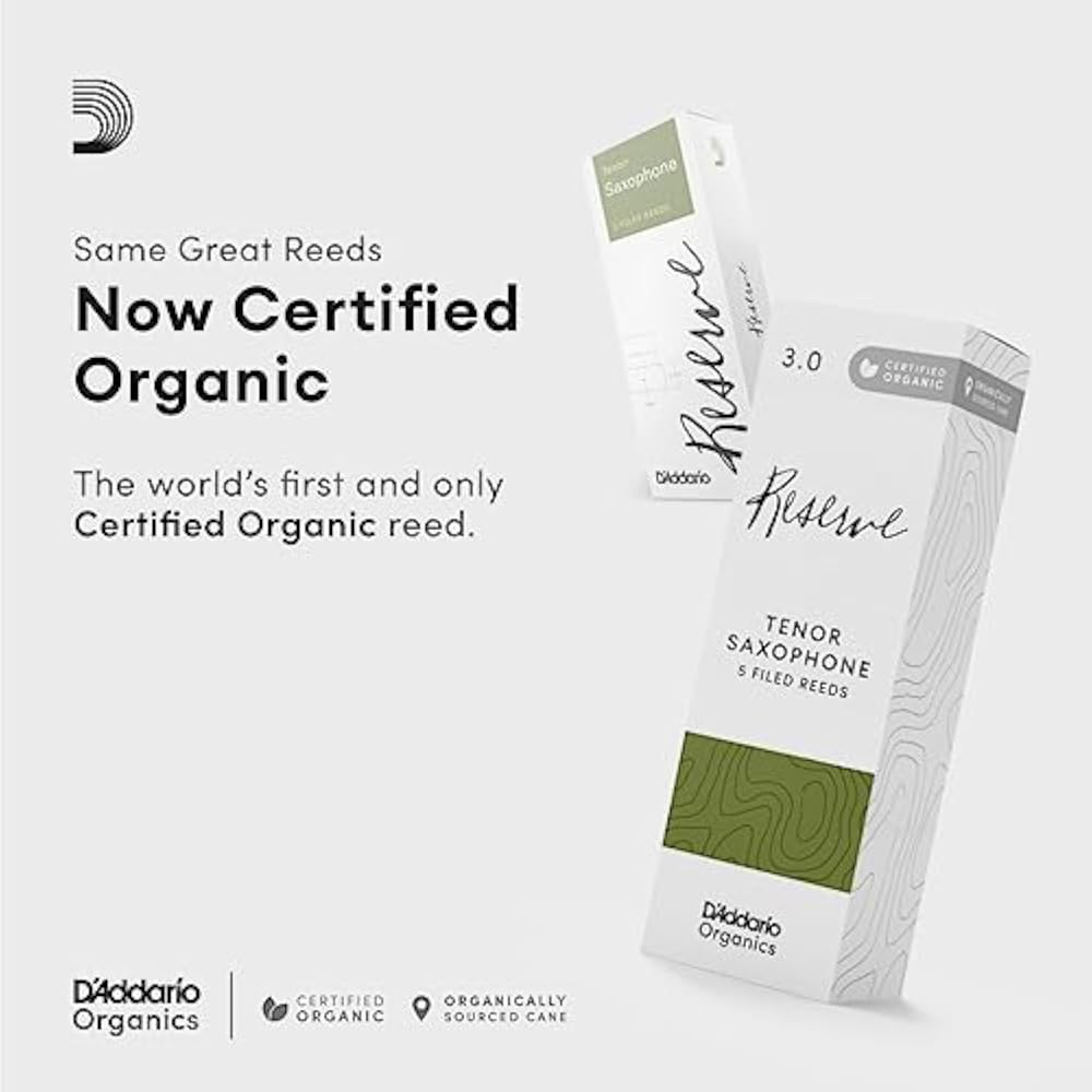 D'Addario WoodWinds Daddario Reed Tenor Saxophone USDA Organic Certified RESERVE ODKR0535 [Hardne...