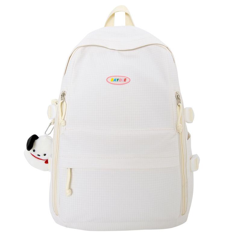 Corduroy Schoolbag Solid Color Student Backpack For Men And Women