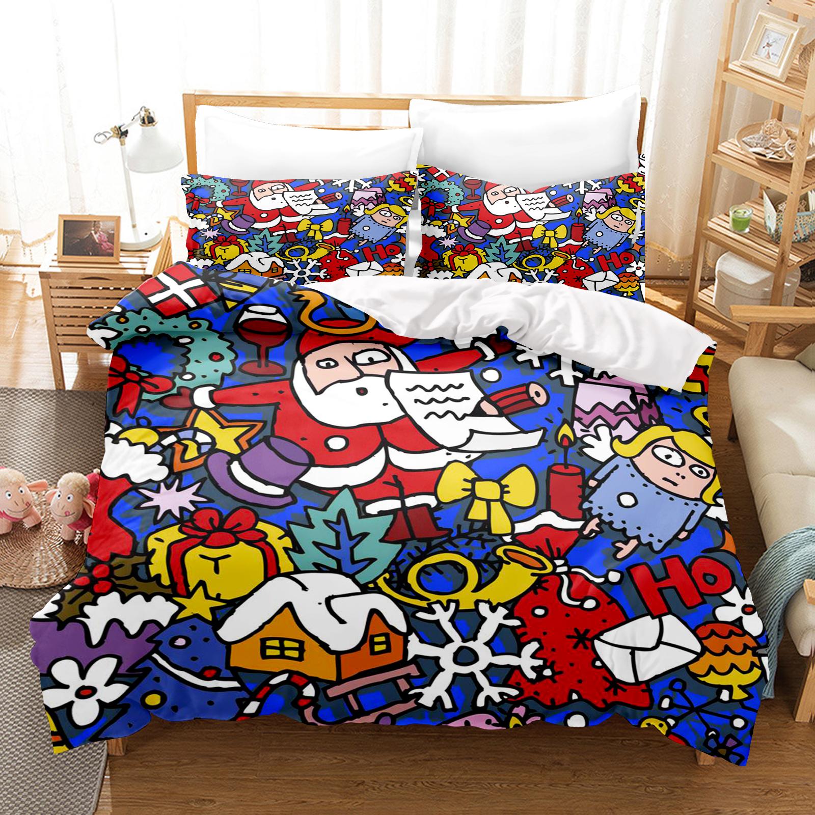 

Christmas Gifts Duvet Cover Set Bedding Comforter Sets King Size 3D Children S Bedding Set 3-Piece Home 135X200cm