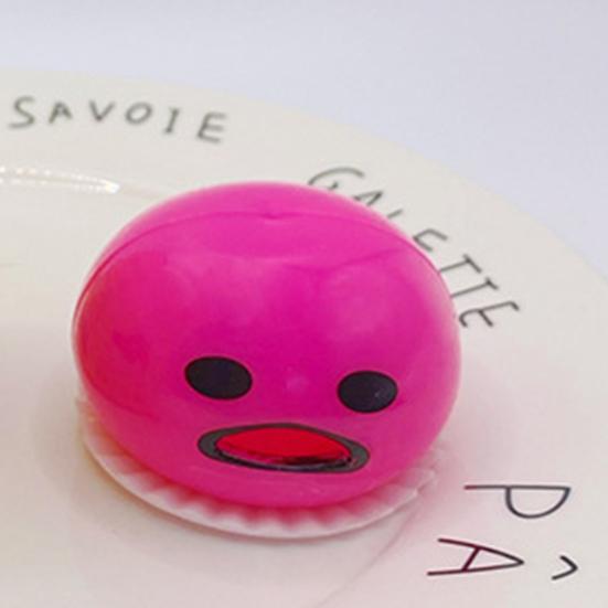 4Pcs Cartoon Egg Yolk Stress Ball Anxiety Relief Vomitive Yolk Squeeze Ball Sensory Toy Kids Teens Adults Portable Soft TPR Ball Pinch Fidget Toy