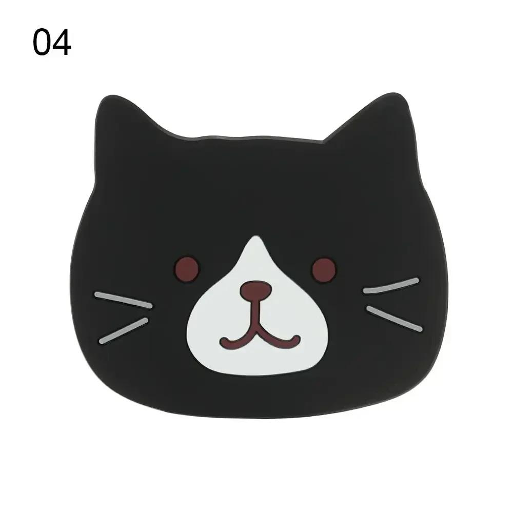 New Cute Cat Cup Coasters, Reusable Silicone Drink Coasters Non Slip, Washable Heat Resistant Glass Cup Rubber Pad Mat Novelty
