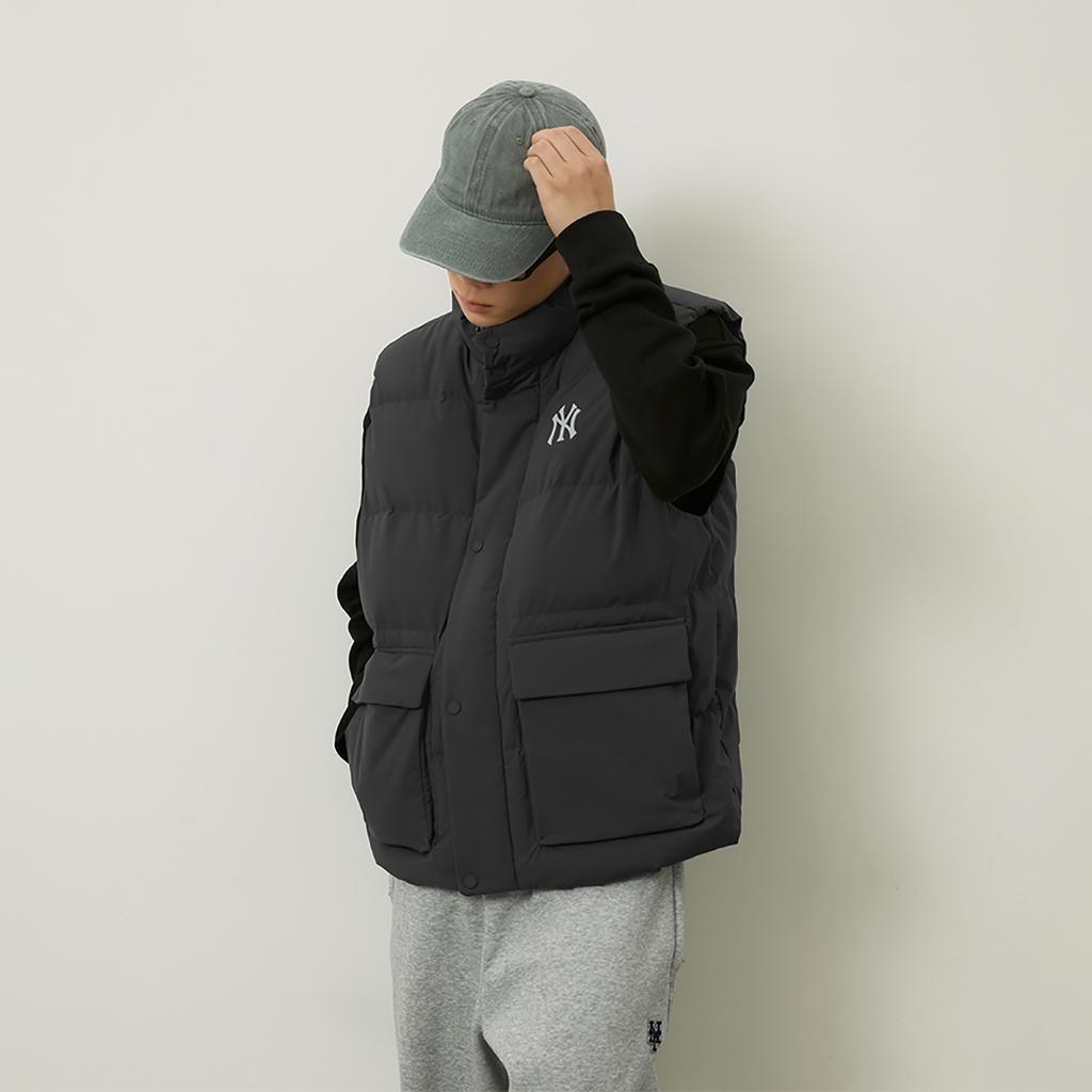 New MLB New York Yankees Basic Collection Down Vest Unisex Charcoal Gray 3ADVB0146-50CGS