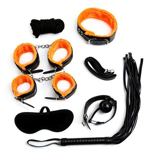 Kit Bondage 7 Pièces Noir/Orange - Generique - Kit SM
