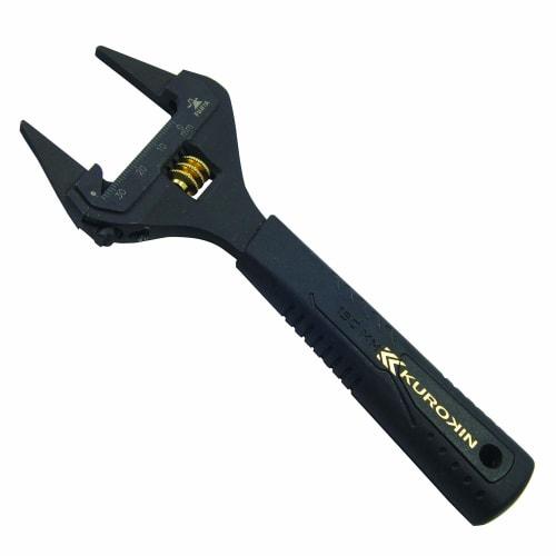 Fujiya Thin Tip Adjustable Wrench, Black Gold with Grip, FLT-34-BG