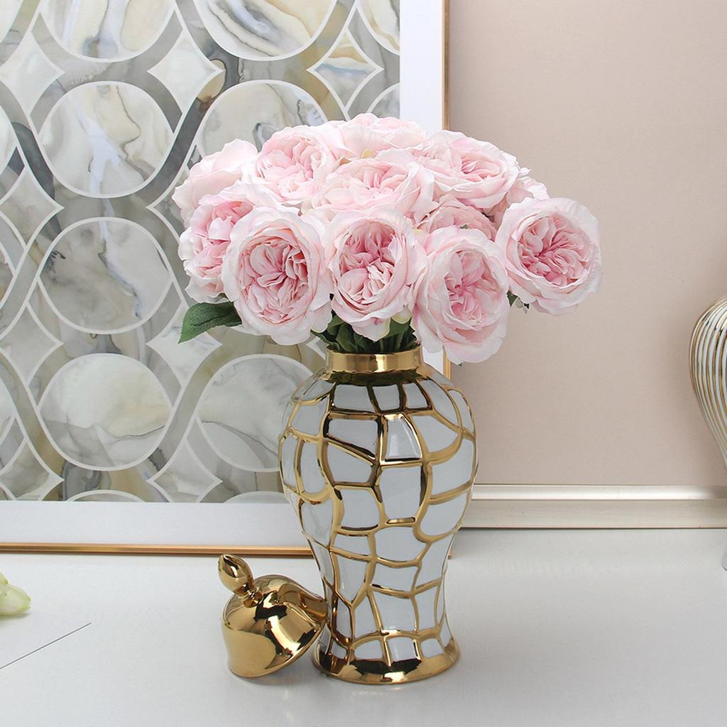 Ceramic Vase Organizer Storage Flowers Holders Porcelain Ginger Jar 32x17cm