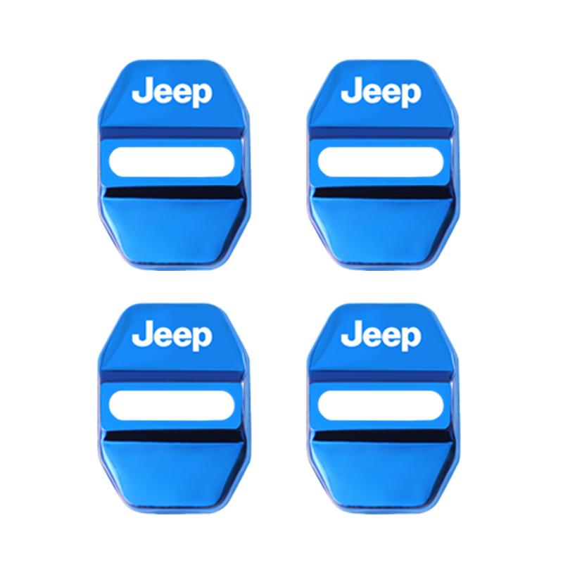 Sbfu3 4Pcs Stainless Car Door Lock Cover Steel Protection Stickers Accessories For Jeep Grand Wrangler JK Cherokee Liberty Gladiator C