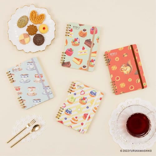 Nakabayashi Swing Logical W Ring Notebook Furukawa Shiko/Otome Time A6/Grid 5mm/80 Sheets Tea Time NW-A617-4