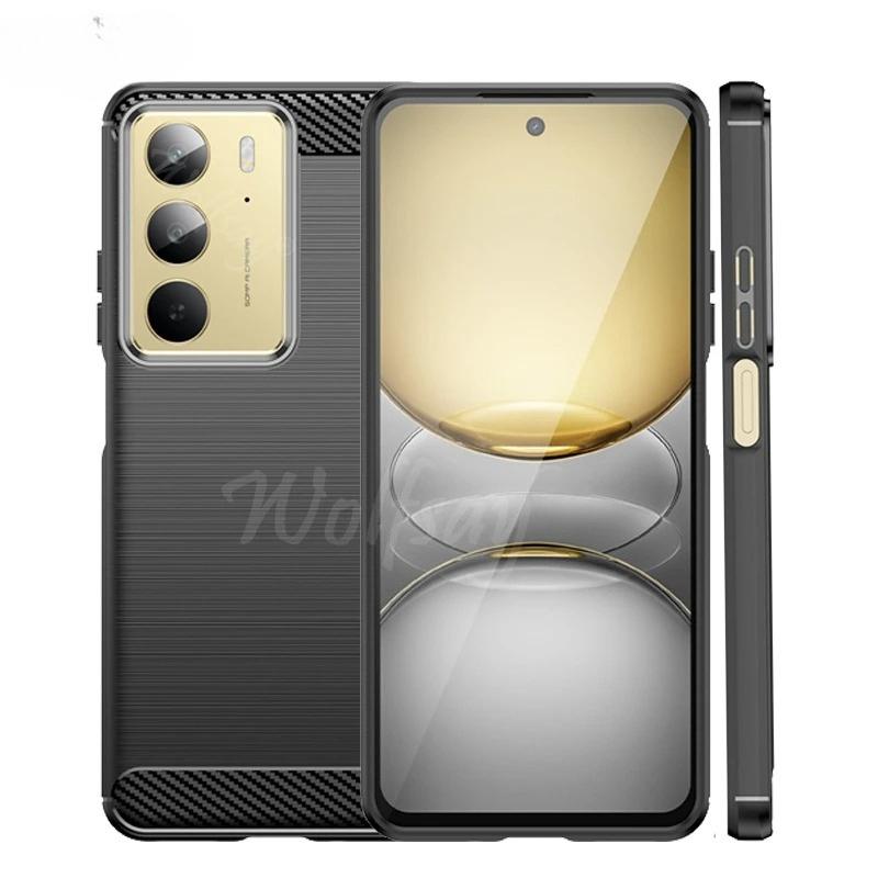 For Realme C75 Case Anti-knock Soft Silicone Carbon Fiber Full Edge Back Cover For Realme C75 Case For Realme C75 Case 6.72 Inch