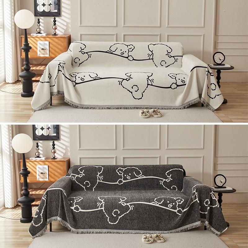 BEPAN 1PC Sofa Towel Cartoon Sofa Cover Nordic Simple Modern Four-season Chenille All-inclusive Blanket