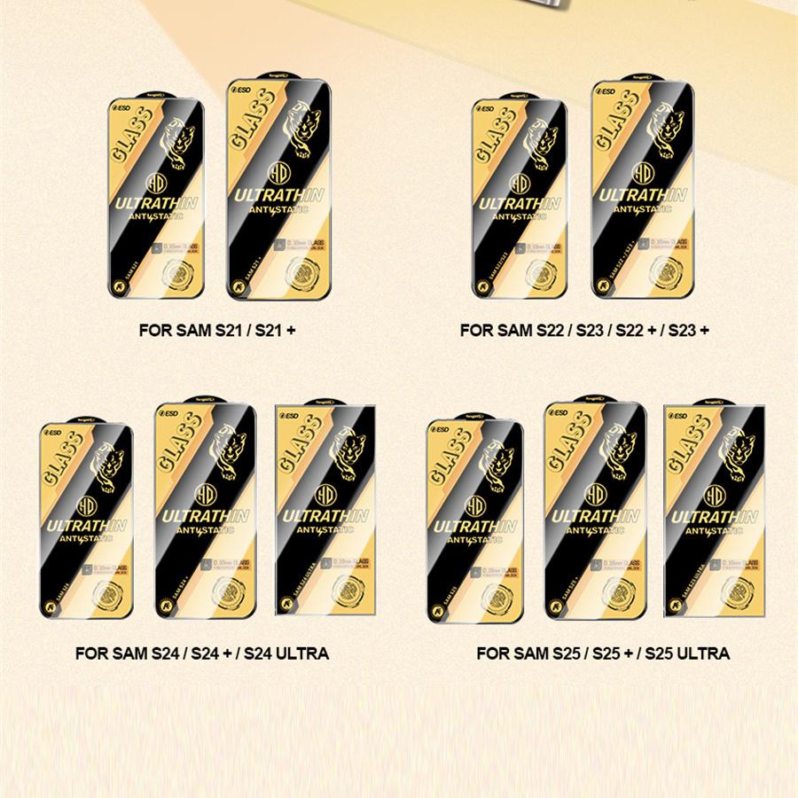 0.18mm Ultra-Thin Fingerprints Unlocking HD Full Cover Tempered Glass Screen Protector For Samsung Galaxy S25 S24 S23 S22 S21 Ultra Plus