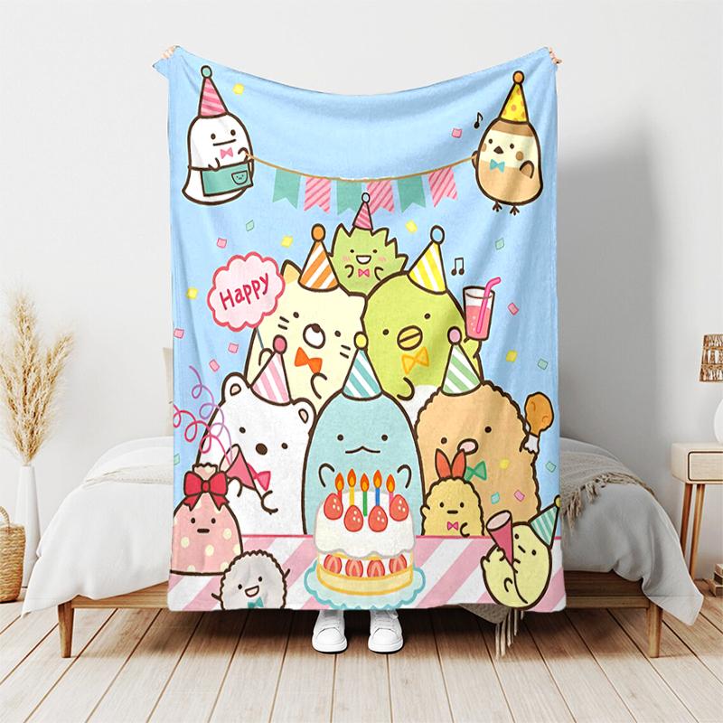 1pc Blanket Sumikko Gurashi1 Print Design, Lightweight Blanket for Sofa, Bed- Soft &Warm, Gift for All Seasons like Christmas, Halloween