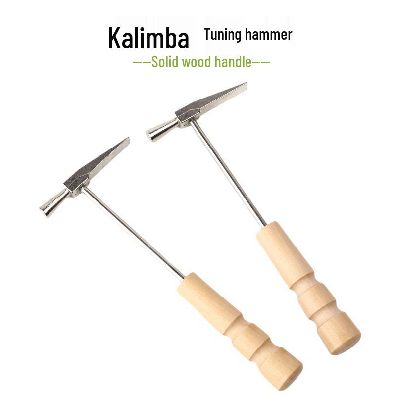 Kalimba Wooden Handle Tuning Hammer – Thumb Piano Tool Metal + Solid Wood Handle