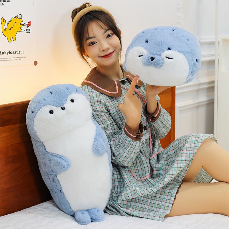 Super Soft Large Sea Otter Plush Pillow - Cute Bed Backrest & Sleeping Toy