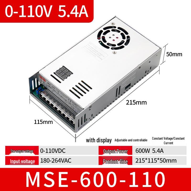 Switching Power Supply MSE-600W, DC 24V-90V, Digital Display, 50A Analog Control