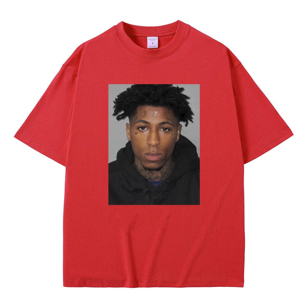 Rapper Youngboy Never Broke Again Mugshot T Shirt Men Women Hip Hop Vintage T-shirt Men's Pure Cotton Tees Male Oversized Tshirt