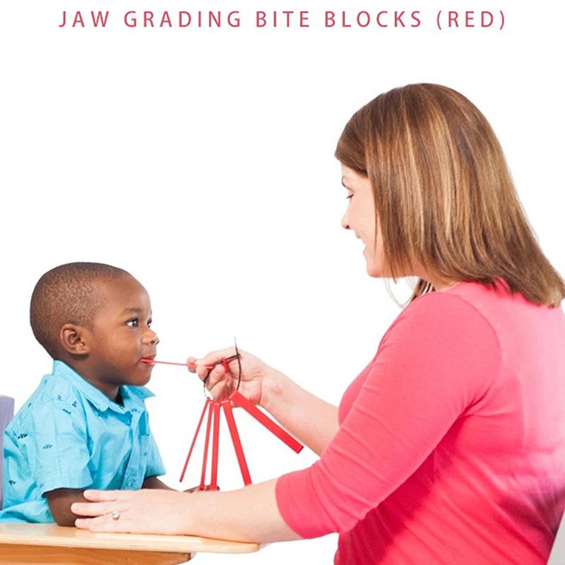 6 bucăți blocuri de mușcătură de gradare a maxilarului pentru mestecat pentru copii, adulți, motor oral, mandibulă, antrenament de forță, terapie senzorială a vorbirii autismului