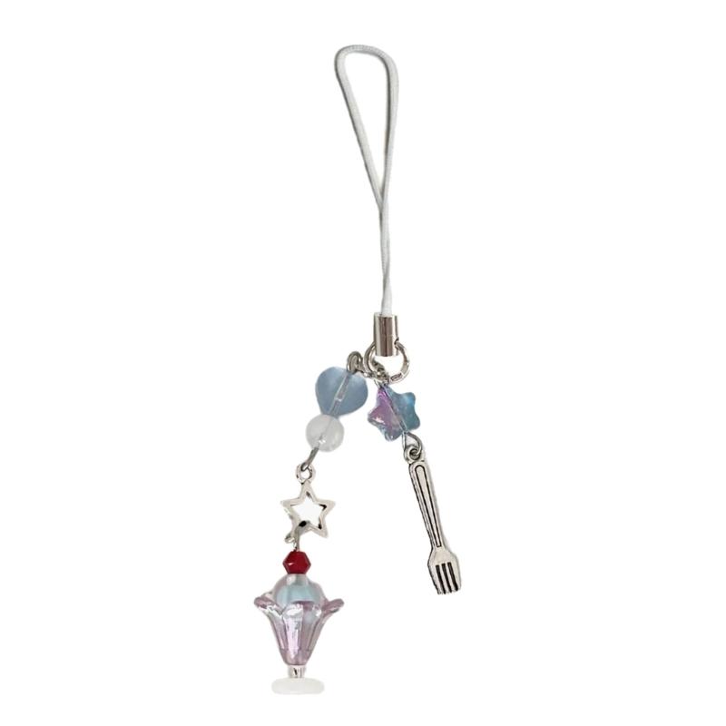 Strawberry Pendant Keychain Delicate Fruit Pendant Keyring Mobile Phone Pendant Strap Lanyard DIY Backpack