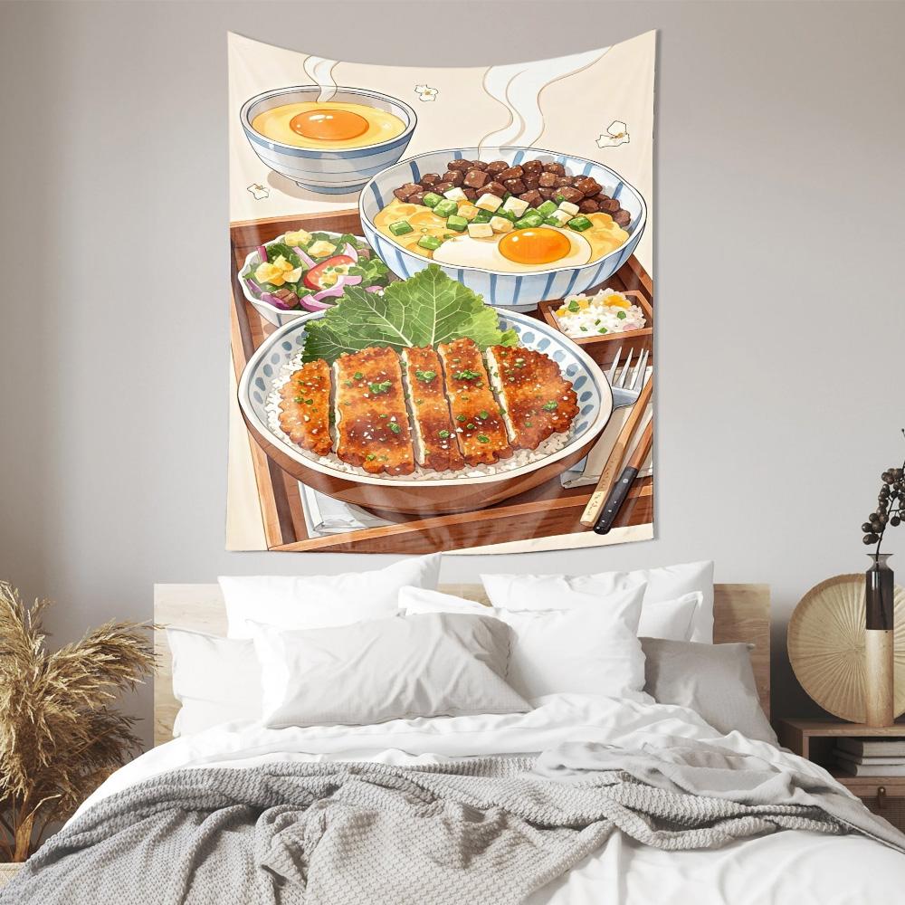 Culinary Art Tapestry Delicious Japanese Cuisine Cozy Home Decor 74x94cm(29x37in)