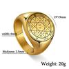  Vintage Tetragrammaton Rings Magical Wahyeh Blessed Pentagram of Solomon Finger Rings for Men Stainless Steel Jewelry