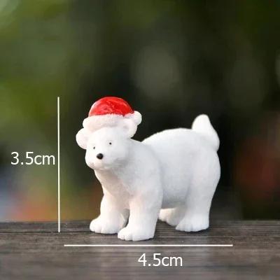 3pcs Bear Christmas Miniature Decorations Polar Bear Micro-Landscape Ornaments Christmas Desktop Decoration Christmas Present