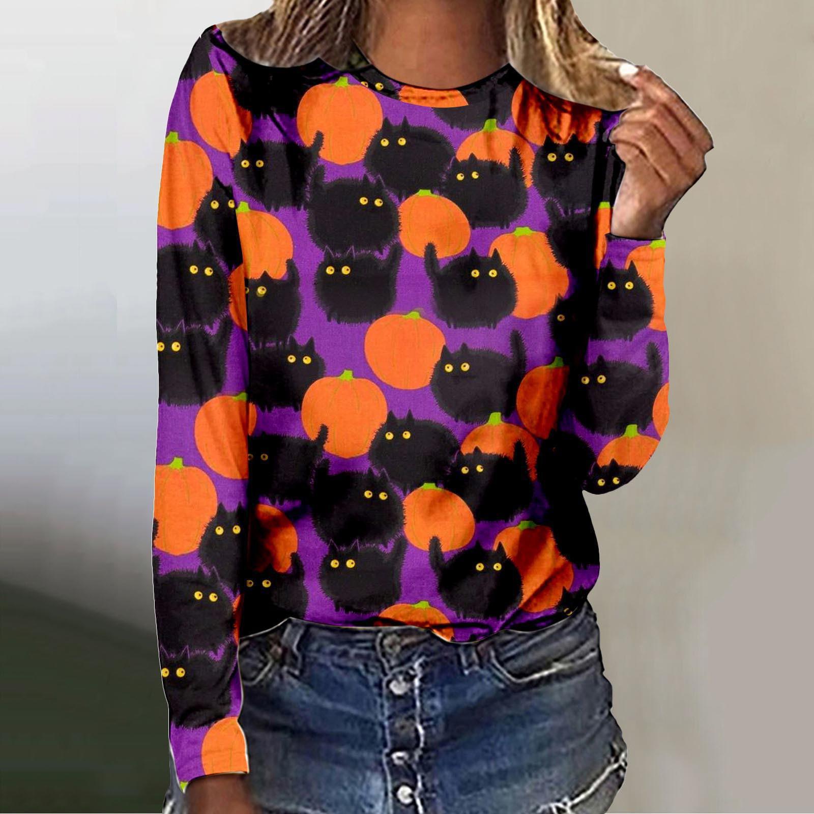 

Женская футболка с круглым вырезом и длинными рукавами большого размера с 3D-цифровым принтом 5XL