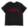 Lafayette - College Font Curved T-Shirt Croswit Shirt Man Fashion Shirts Anime T-shirt Men T Shirt