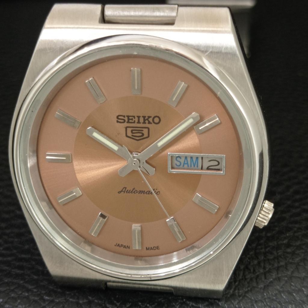 GENUINE VINTAGE SEIKO 5 AUTOMATIC 7009A JAPAN MENS BROWN DIAL WATCH A709180-1