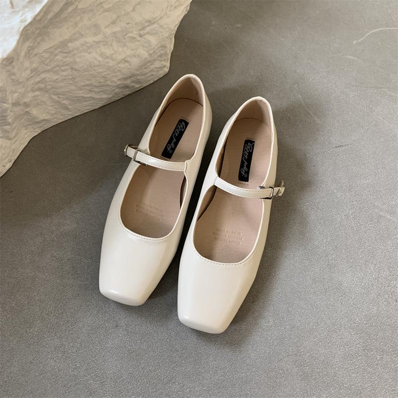 Fashion 2024 Summer New Brand Women Flats Fashion Square Toe Shallow Mary Jane Shoes Soft Casual Ballet Shoes Slingback Shoes