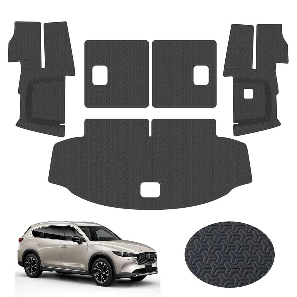 RAWAKORW Mazda New Luggage Mat KG Series Car Model Trunk Mat Full Cover Luggage Side Cover Backrest Cover Seat Back Cover Synthetic Leather Cargo Mat