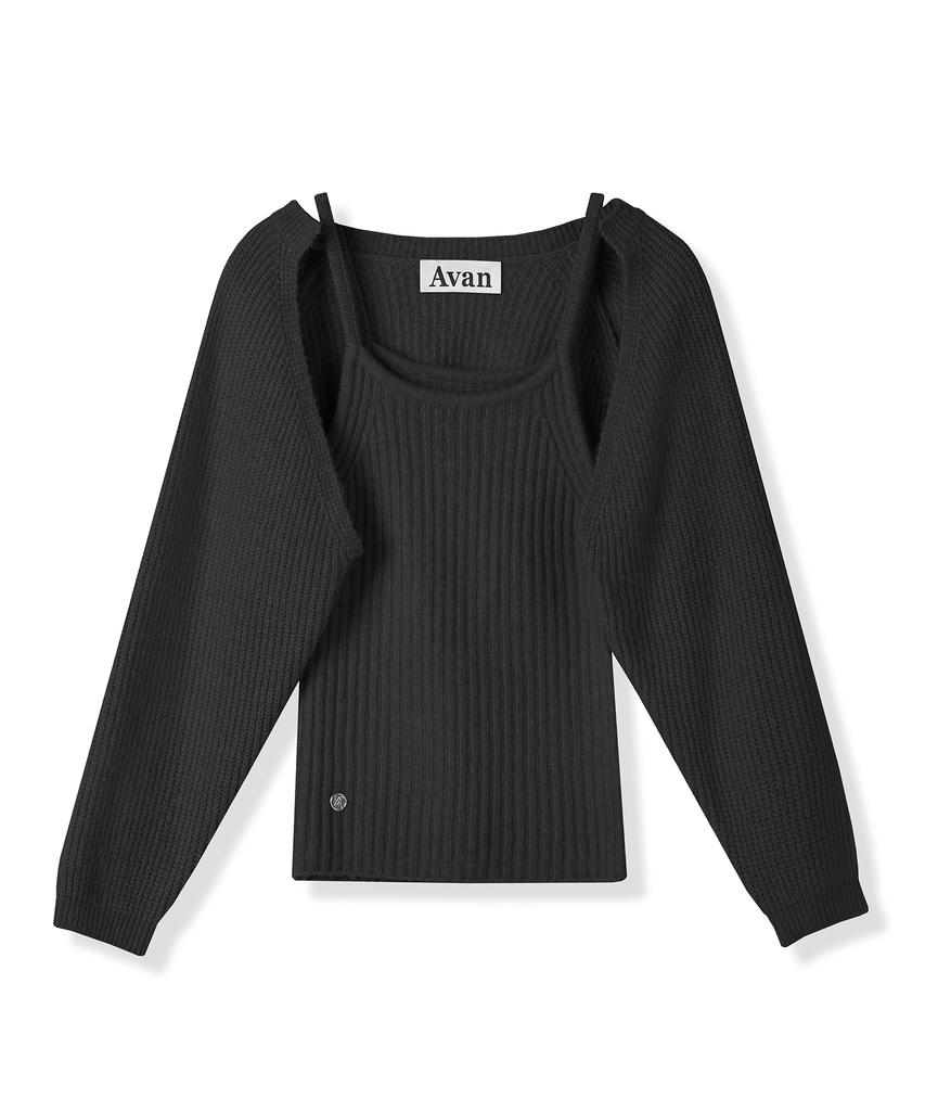 Avandress Adel Bolero Cardigan Knit Set Black