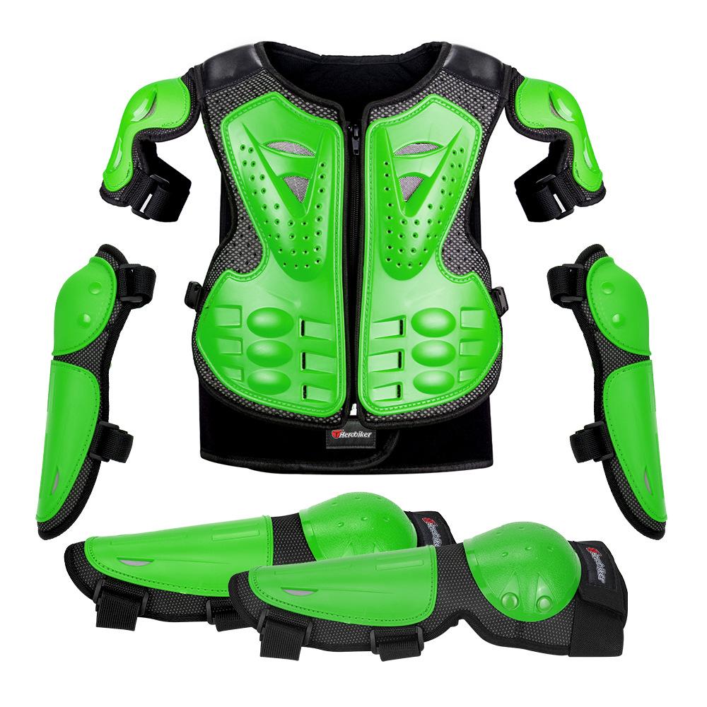 Kids' Mountain Bike & Motorcycle Protective Gear Set: Includes Knee Pads, Elbow Pads, Wrist Guards; Wear-Resistant for Skating, Cycling, and More.