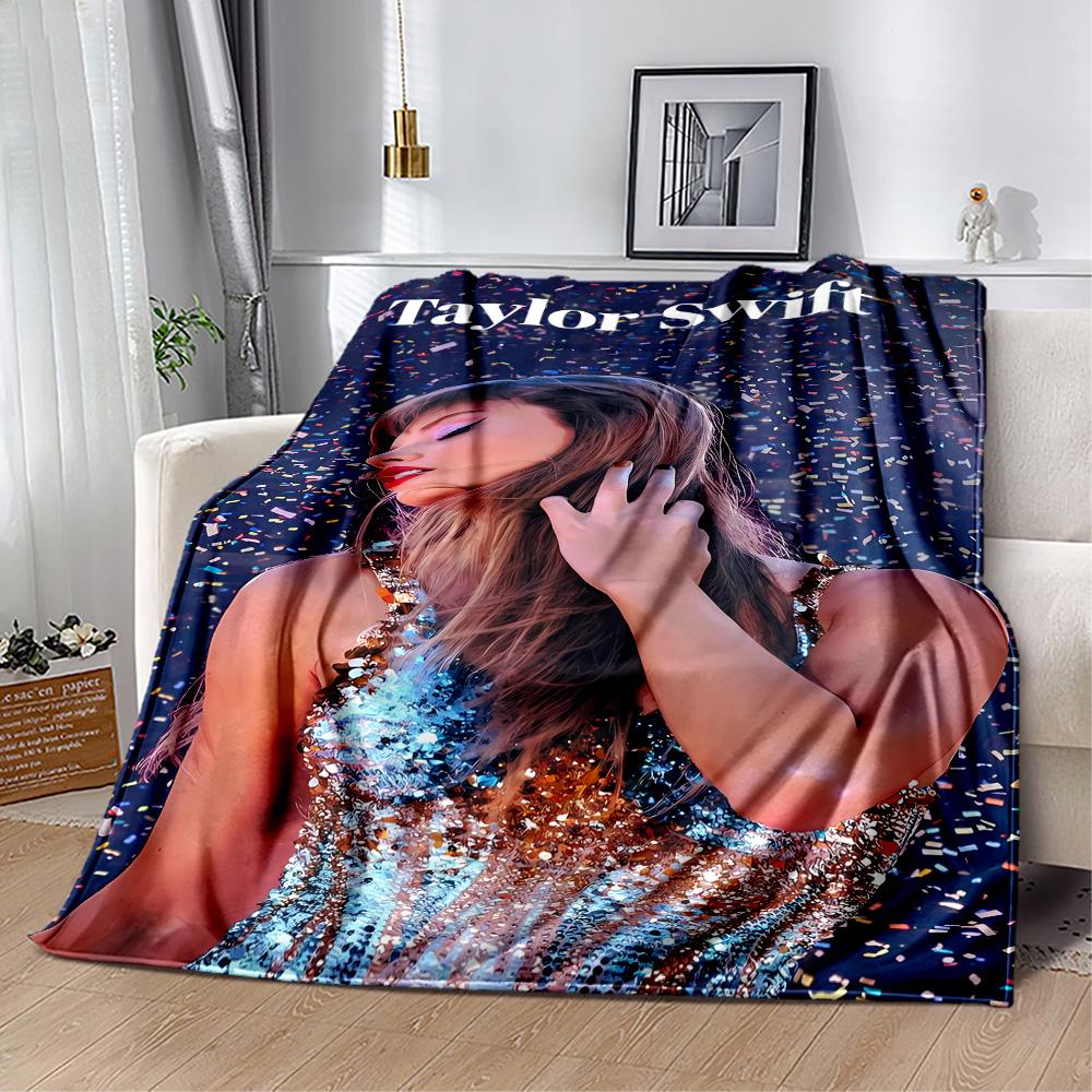 Coperta di Flanella Scintillante per Performance di Taylor Swift - Morbida e Adatta per Divani, Letti, Uffici, Viaggi, Tutte le Stagioni, Ottimo Regalo per Feste e Compleanni.