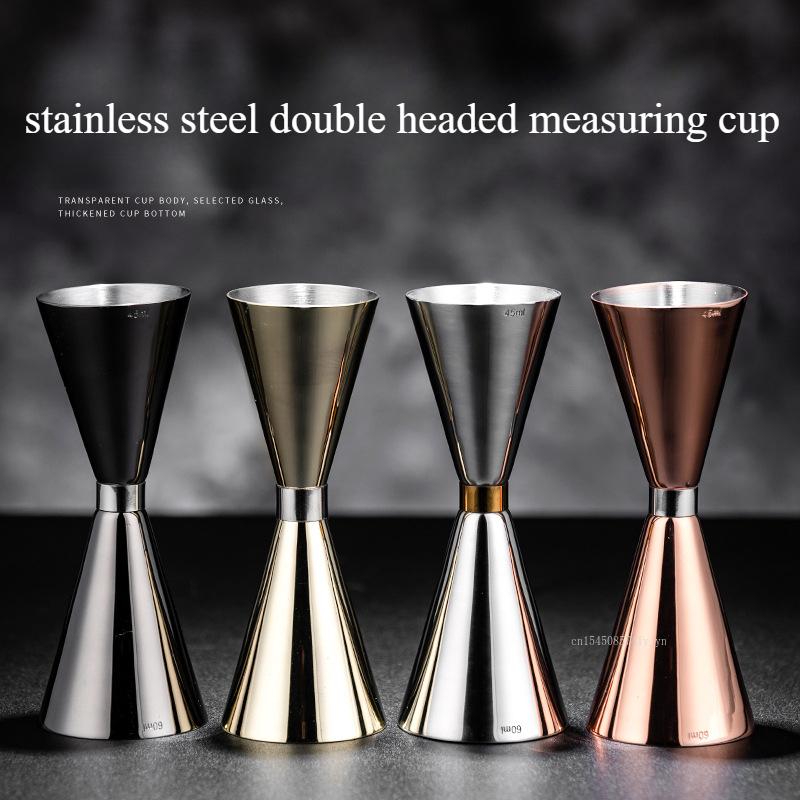Double-head Stainless Steel Wine Glass with Graduated Cocktail Bar Measures Bar Tools Bar Bartending Tool Set  Mixer Portatil