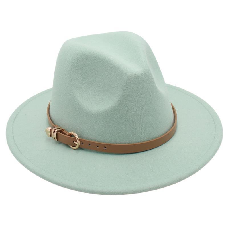 Europe And The United States New Top Hat British Party Jazz Hat Fedora Foreign Trade Woolen Felt Hat Big Brim Trendy Hat
