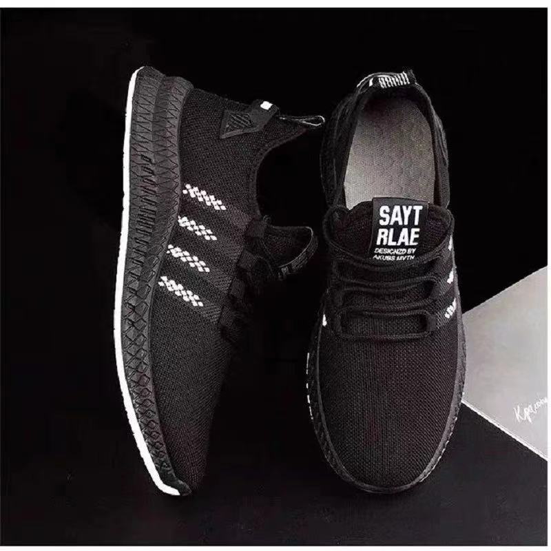 Men's net shoes new spring breathable light casual shoes men's Korean version summer running trendy shoes men's small black shoes