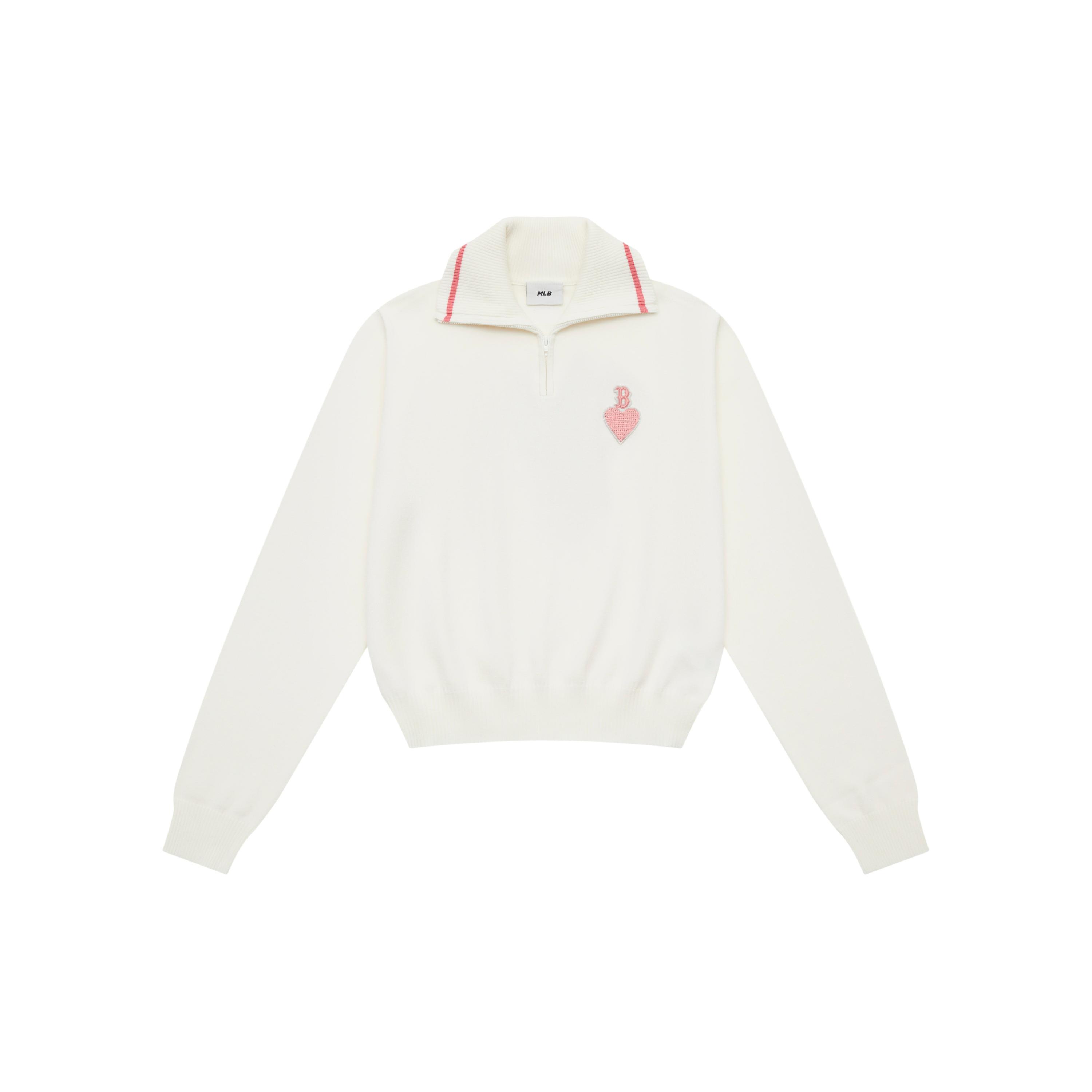 

New MLB Boston Red Sox Heart Collection Knitwear Women s Cream 3FKPH0144-43CRS M