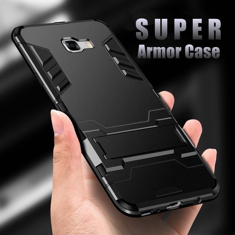 1 Screen Protector 9H Tempered Glass Protector HD Clear Film-Gold for Samsung Galaxy C5 Case Hybrid Dual Layer Heavy Duty Shockproof PC and TPU Cover