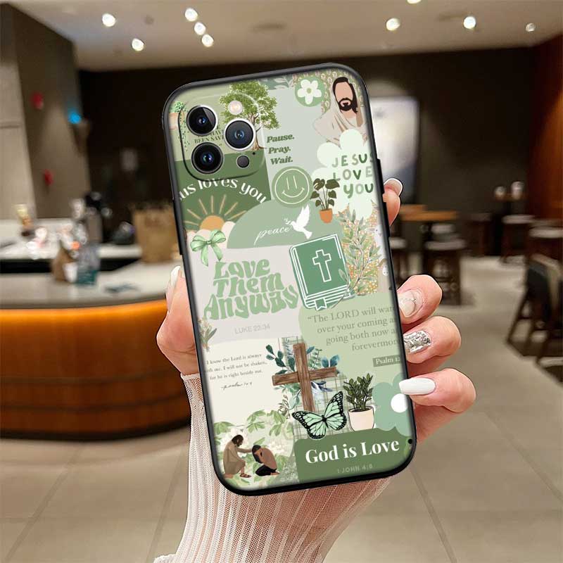 

UP14 Bible verse Jesus Cross New High-End Shell Phone Case for OPPO A3 Pro A72 A74 A76 A77 A77S A78 A79 A94 A95 A18 A40M A58 OPPO A77 5G