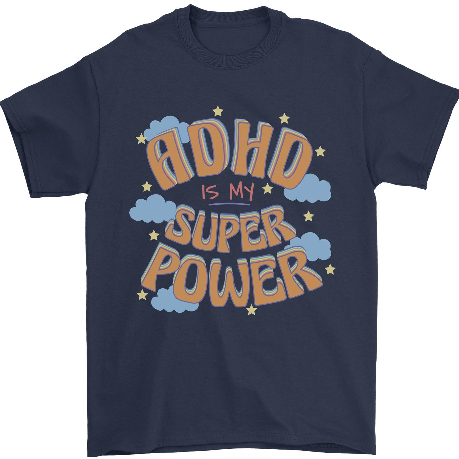 ADHD is My Superpower Mens T-Shirt 100% Cotton S