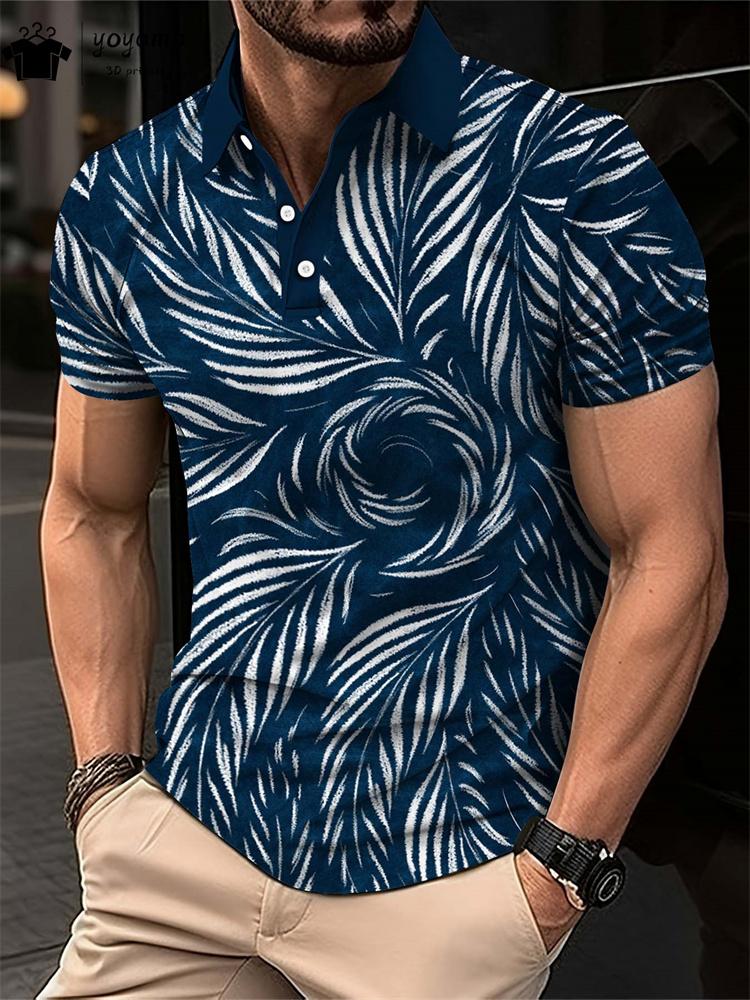 Summer Simple Pattern Print Polo Men's Shirts Street Fashion Mens Clothing Simple Men's Short Sleeve Shirts Mens Polo Shirts Top