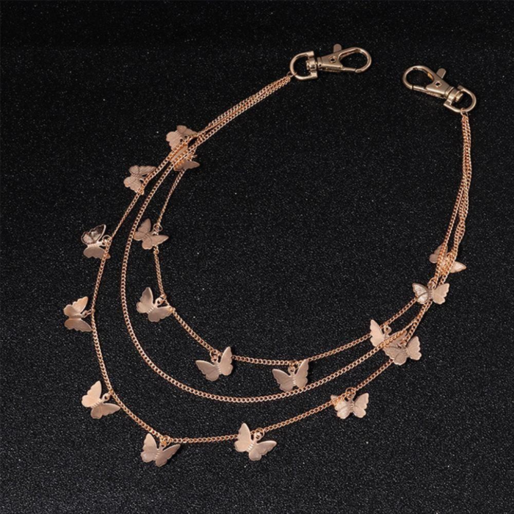 

Поясной ремень Street Men Punk Women Поясная цепь Pants chain Waistband Butterfly Belts золотой