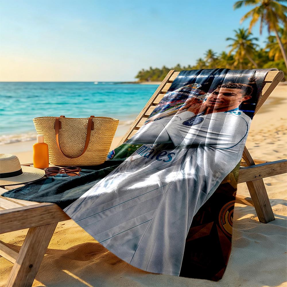 Cristiano Ronaldo Beach Towel Quick-Dry Soft Microfiber Comfortable Lightweight Perfect for Traveling Yoga Camping and Swimming