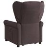 Massage Chair with Rising Function Dark Brown Fabric